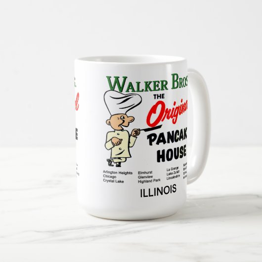 Walker Bros. Illinois, het originele pannenkoekenh Koffiemok (Voorkant rechts)