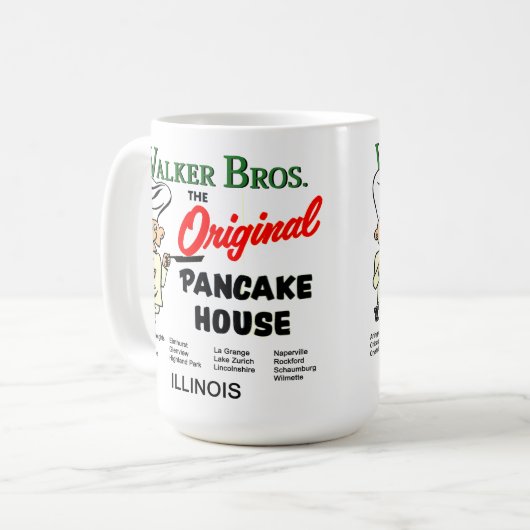 Walker Bros. Illinois, het originele pannenkoekenh Koffiemok (Voorkant links)