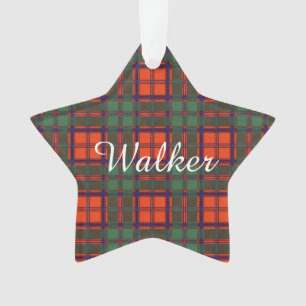 Walker clan Pset Scottish kilt tartan Ornament