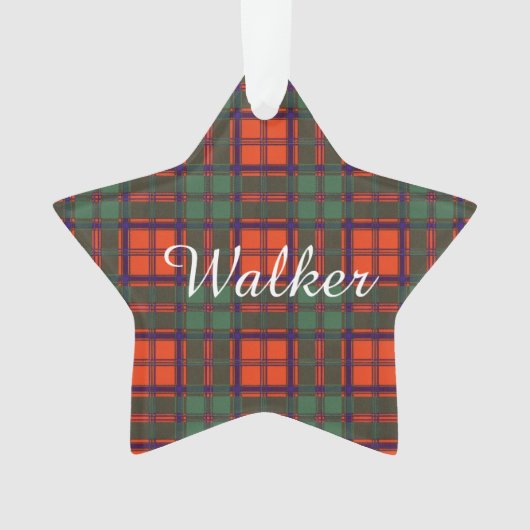 Walker clan Pset Scottish kilt tartan Ornament (voorkant)