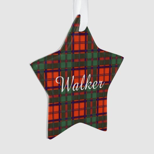 Walker clan Pset Scottish kilt tartan Ornament (voorkant)