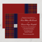 Walker Evening Tartan Celtic Wedding Uitnodiging (Voorkant / Achterkant)