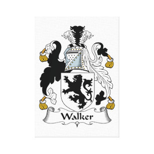 Walker Family Crest Canvas Afdruk