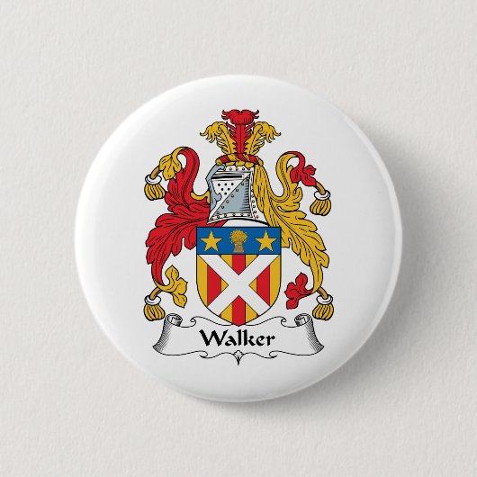 Walker Family Crest Ronde Button 5,7 Cm (Voorkant)