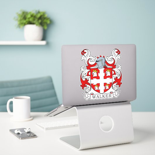 Walker Family Crest Sticker (Laptop op bureau)