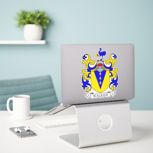 Walker Family Crest Sticker (Laptop op bureau)