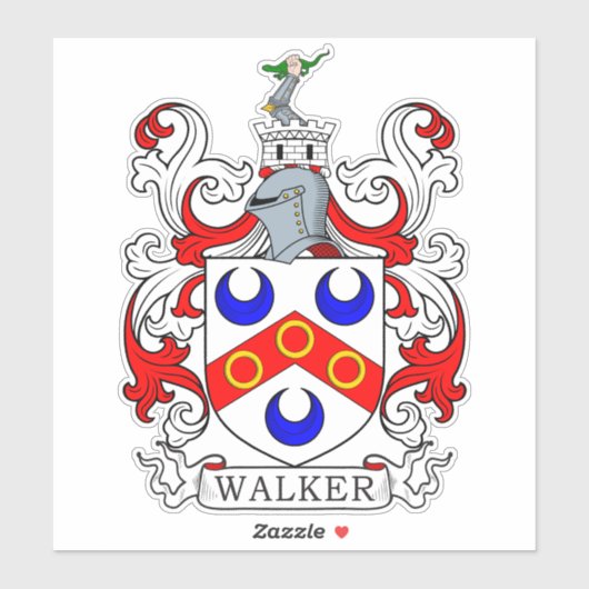 Walker Family Crest Sticker (Vel)
