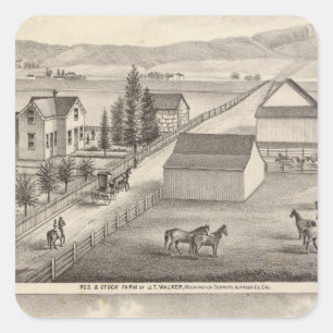 Walker, Knittel-woningen, boerderijen Vierkante Sticker