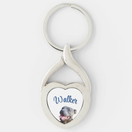 Walker Naam Met Staffy Bull Terrier, Sleutelhanger (Voorkant)