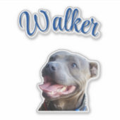 Walker Naam Met Staffy Bull Terrier, Sticker (Voorkant)