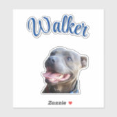 Walker Naam Met Staffy Bull Terrier, Sticker (Vel)