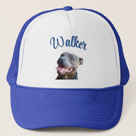 Walker Naam Met Staffy Bull Terrier, Trucker Pet (Voorkant)