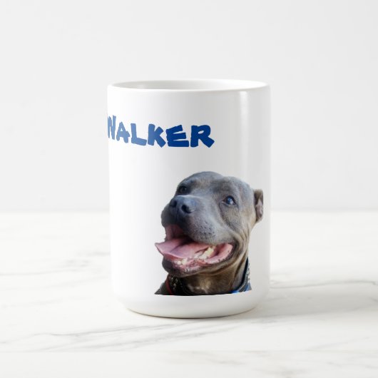 Walker Name with Staffy Bull Terrier, Coffee Mok (Center)
