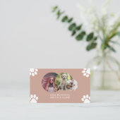 Walker Pet Sitting Business Custom Foto Visitekaartje (Staand voorkant)