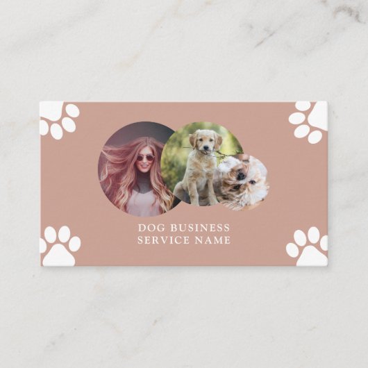 Walker Pet Sitting Business Custom Foto Visitekaartje (Voorkant)