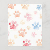 Walker Pet Sitting Business Watercolor Dog Paw Flyer (Achterkant)