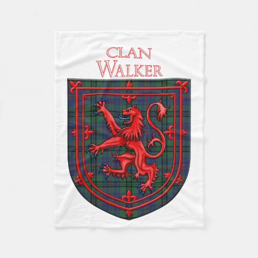 Walker Tartan Scottish Plaid Lion Rampant Fleece Deken (Voorkant)