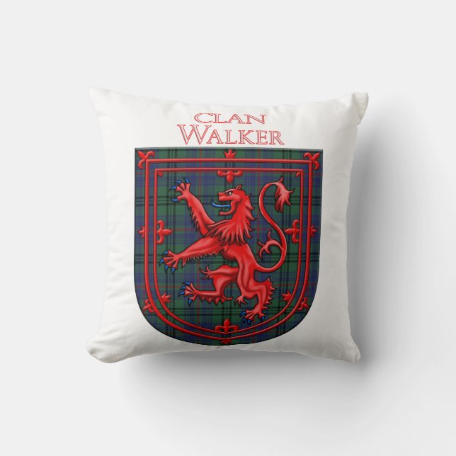Walker Tartan Scottish Play Lion Rampant Kussen (Voorkant)