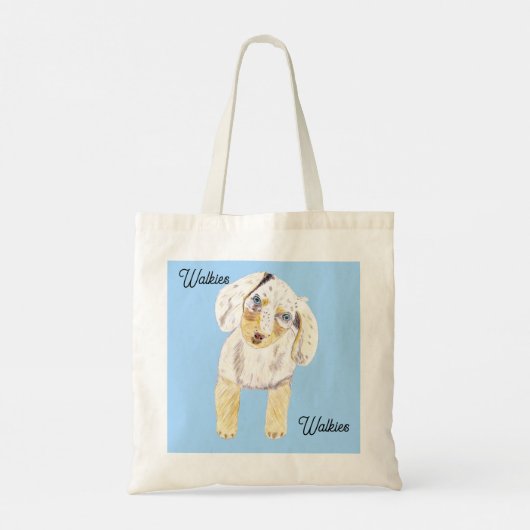 Walkies Schattigee hond Tote Bag (Achterkant)