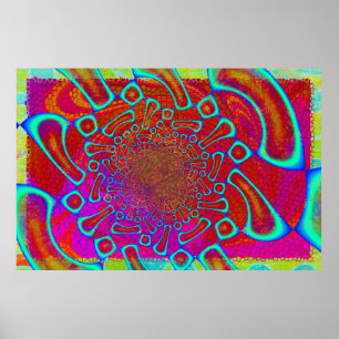 Walkin' op Sun Shine Psychedelic 3D Poster