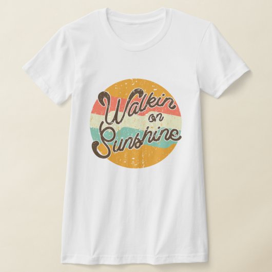 Walkin op Sunshine Retro T-shirt (Laagn)