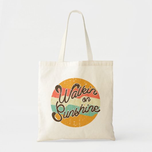 Walkin op Sunshine Retro Tote Bag (Voorkant)