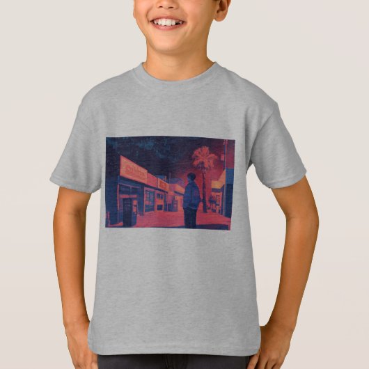 walking at night lofi style t-shirt (Voorkant)