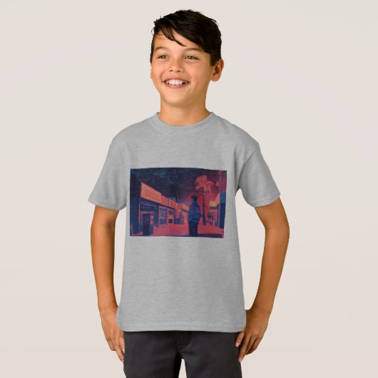 walking at night lofi style t-shirt (Voorkant volledig)