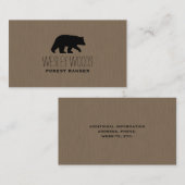 Walking Black Beer Silhouette | Eenvoudig wild Visitekaartje (Voorkant / Achterkant)