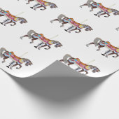 Walking Black Carousel Horse Cadeaupapier (Hoek)