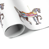 Walking Black Carousel Horse Cadeaupapier (Rol Hoek)