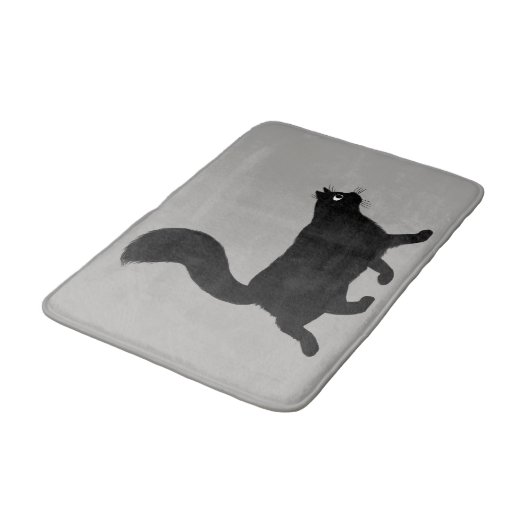 Walking Black Cat | Cool Kat Lover's Badmat (Gekanteld)