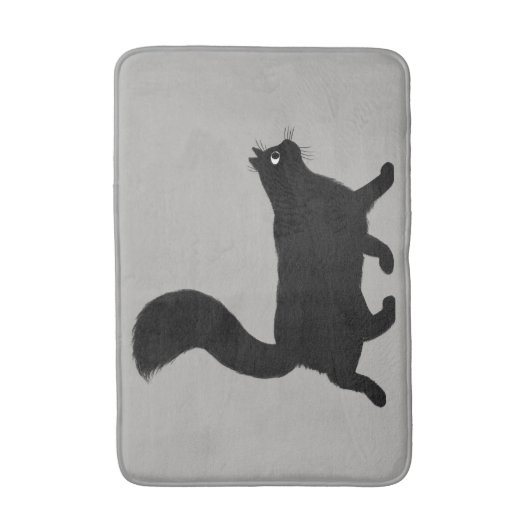 Walking Black Cat | Cool Kat Lover's Badmat (Voorkant Verticaal)