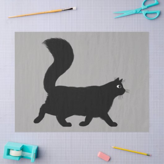 Walking Black Cat | Cool Kat Lover's Tissuepapier (Craft)