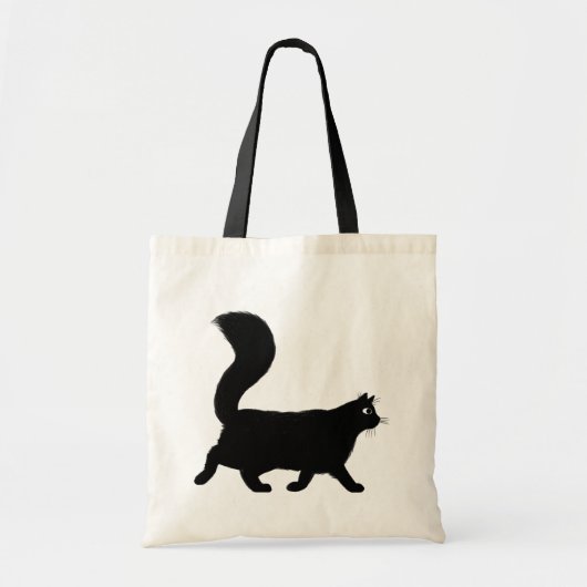 Walking Black Cat | Cool Kat Lover's Tote Bag (Voorkant)