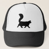 Walking Black Cat | Koel Kat met Fluffy Tail Trucker Pet (Voorkant)