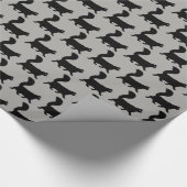 Walking Black Cats Patroon | Cool Kat Lover's Cadeaupapier (Hoek)