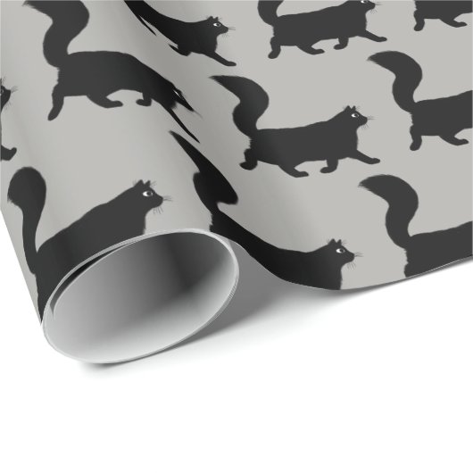 Walking Black Cats Patroon | Cool Kat Lover's Cadeaupapier (Rol Hoek)