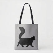 Walking Black Kitty Cat | Funky Feline Mode Tote Bag (Voorkant)
