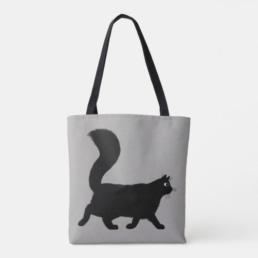 Walking Black Kitty Cat | Funky Feline Mode Tote Bag (Achterkant)