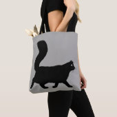 Walking Black Kitty Cat | Funky Feline Mode Tote Bag (Dichtbij)