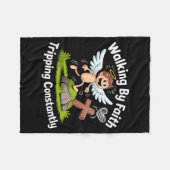 Walking By Faith Tripng Constantly Angel Christian Fleece Deken (Voorkant (Horizontaal))