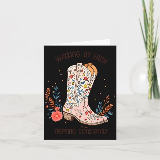 Walking By Faith Tripng Constantly Christian Weste Kaart (Voorkant)