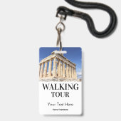 Walking City Tour Photo & Logo Badge (Voorzijde met lanyard)