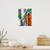 Walking Cordoba's Alley - Spanje Poster (Keuken)