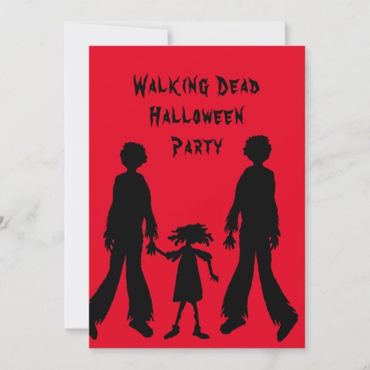 Walking Dead Zombies Halloween Party Kaart (Voorkant)