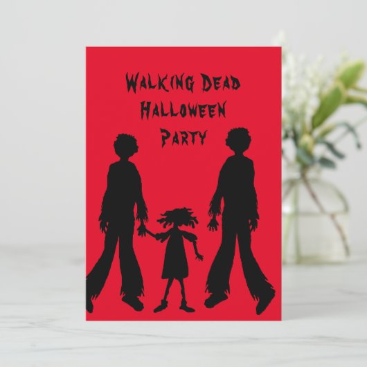Walking Dead Zombies Halloween Party Kaart (Staand voorkant)
