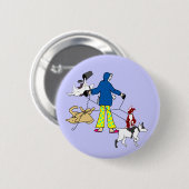 Walking Flyball-honden Ronde Button 5,7 Cm (Voorkant /achterkant)