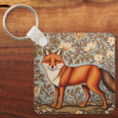 Walking Fox William Morris Inspired  Sleutelhanger (Voorkant)