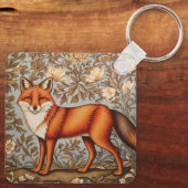 Walking Fox William Morris Inspired  Sleutelhanger (Achterkant)